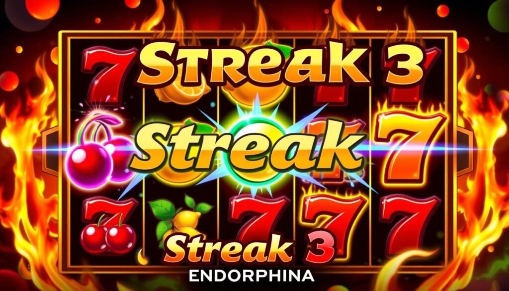 Streak 3 Slot fruit symbols and flames